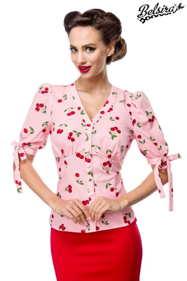 blouse avec cerises - rose - XL-Belsira