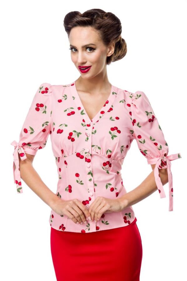 blouse avec cerises - rose - XL-Belsira – Image 2