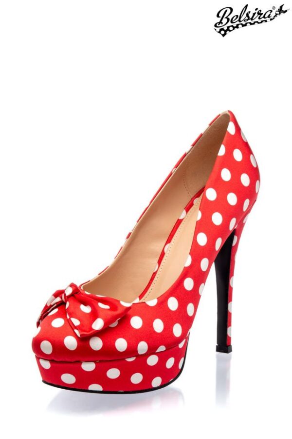 Escarpins Rétro - rouge/blanc -37-Belsira