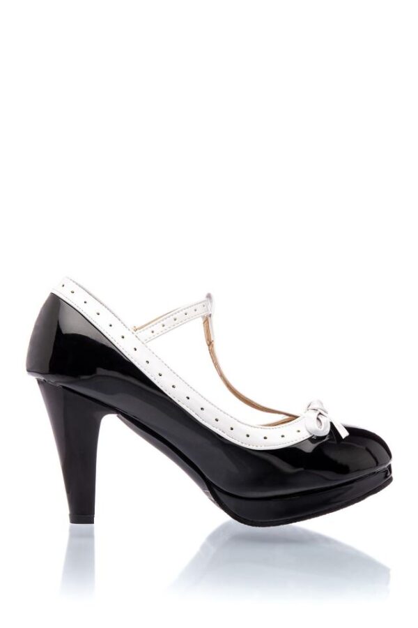 Escarpins à bride en T - noir/blanc -41-Belsira – Image 3