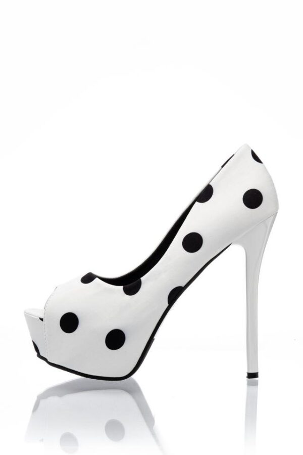 Escarpins à bout ouvert - blanc/noir -39-Belsira – Image 2
