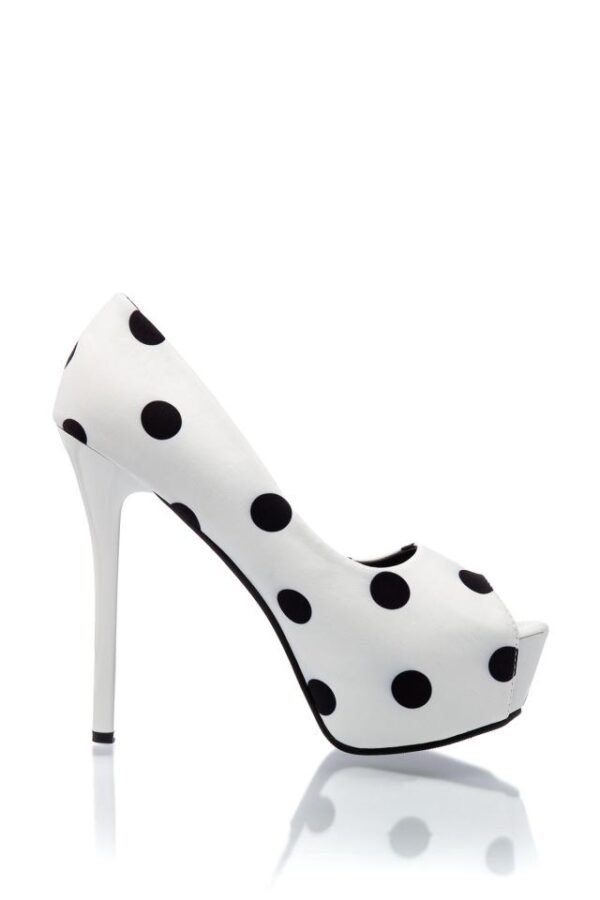 Escarpins à bout ouvert - blanc/noir -39-Belsira – Image 3