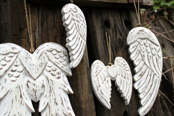 Petite aile et cur d'ange double Fabrication à la main - 15 cm- Vendu par 1 – Image 4