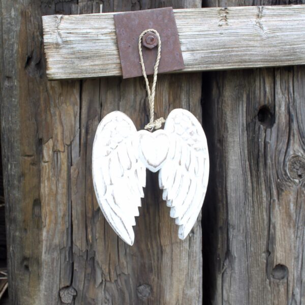 Petite aile et cur d'ange double Fabrication à la main - 15 cm- Vendu par 1 – Image 3