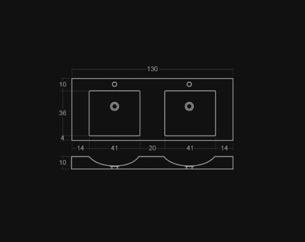 Vasque double en pierre Goult - 130 x 50 x 10 - Comblanchien Clair Adouci - COMPTOIR DES PIERRES – Image 3