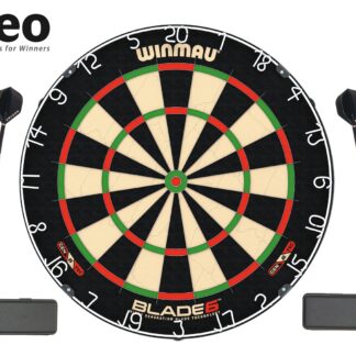 Dartset Dartscheibe Winmau Blade 6 + 2 Satz Roleo Dartpfeile + 2 x Roleo Dartbox