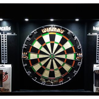 Jeu de fléchettes Steeldart Winmau Blade 6 + armoire + 2 jeux de fléchettes Roleo
