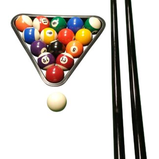 Kit débutant billard John West - boules + triangle + 2 queues