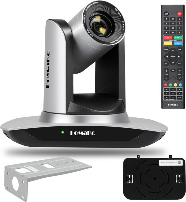 Caméra PTZ HDMI à suivi automatique FoMaKo AI Zoom optique 20x Caméra PTZ HDMI USB3.0 IP pour services religieux Éducation au culte, PoE 1080P60 FMK12UH Pro (20x) - FMK12UH Pro (20x)
