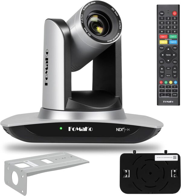 Caméra FoMaKo NDI AI Caméra PTZ HDMI à suivi automatique Zoom optique 20x Caméra IP USB3.0 HDMI PTZ pour services religieux Éducation au culte, PoE 1080P60 FMK20UH NDI - FMK20UH NDI