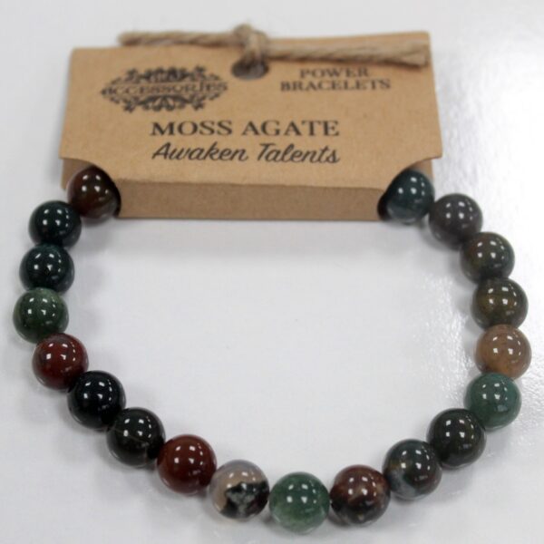 Bracelet de puissance - Agate mousse- Vendu par 1 – Image 3