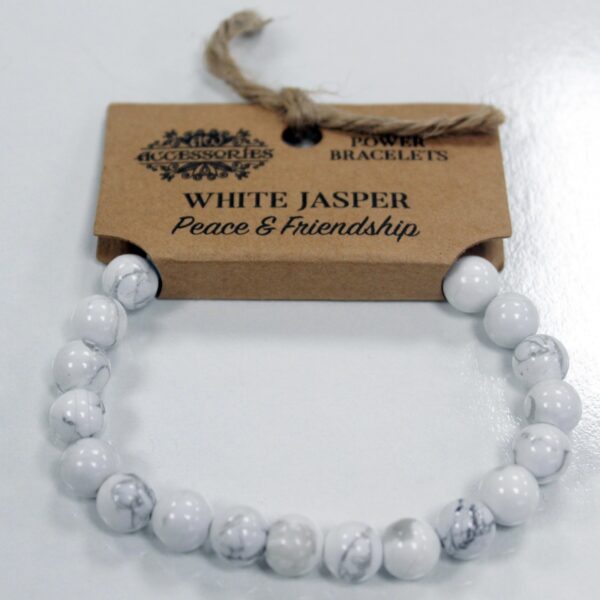 Bracelet Power - Jaspe Blanc- Vendu par 1 – Image 3