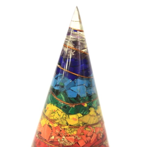 Cône d'orgonite - 80 mm - Multichip- Vendu par 1 – Image 3