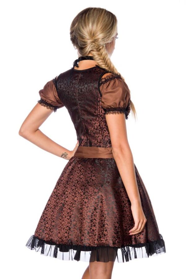 Dirndl premium avec chemisier - marron/noir - 2XL-Dirndline – Image 3