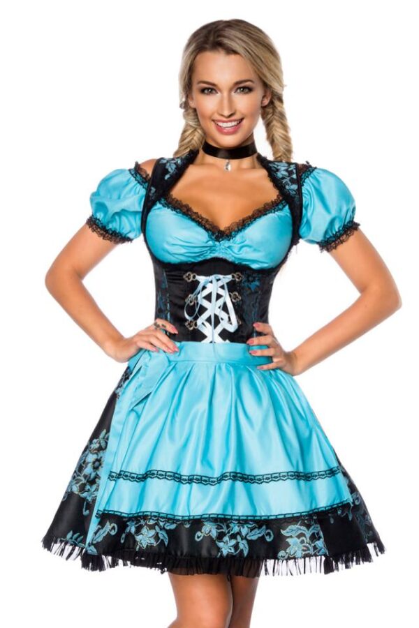 Dirndl premium avec chemisier - bleu/noir - S-Dirndline – Image 2