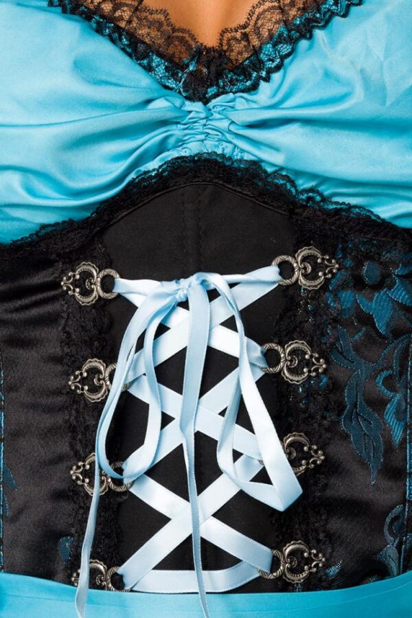 Dirndl premium avec chemisier - bleu/noir - S-Dirndline – Image 4