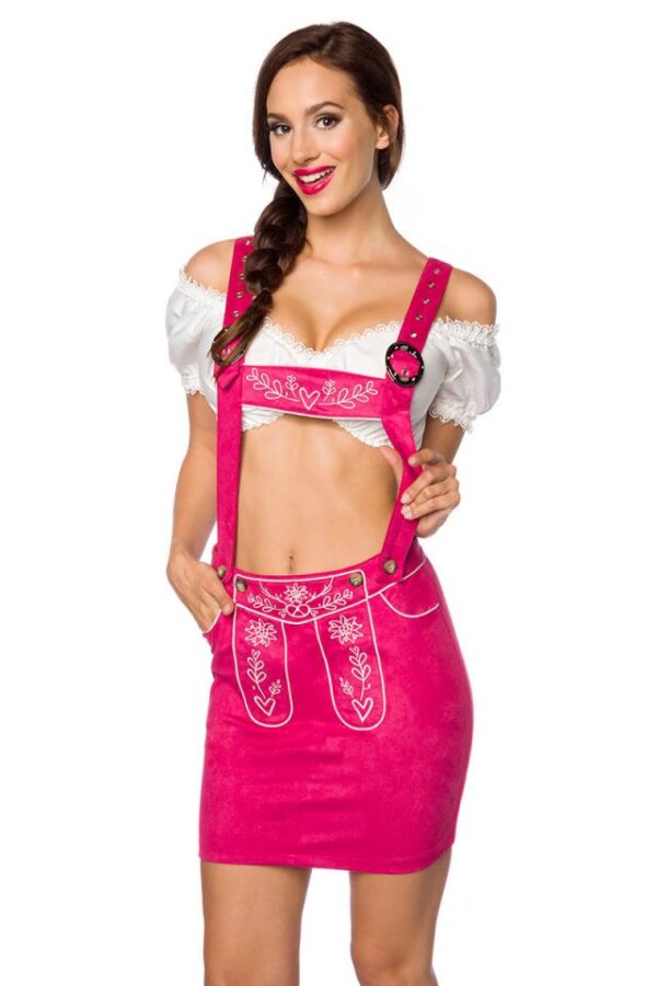 Minijupe avec broderie - rose - XS-Dirndline – Image 3