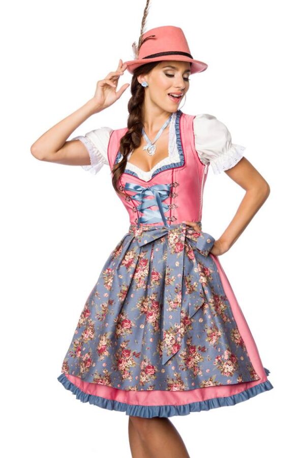 Dirndl romantique avec denim - rose/bleu - XS-Dirndline – Image 2