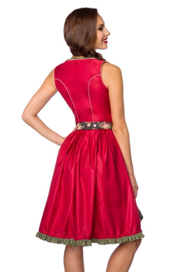 Dirndl romantique avec denim - rouge/vert - S-Dirndline – Image 4