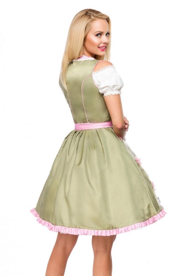 Dirndl avec tablier - vert/rose - 2XL-Dirndline – Image 3