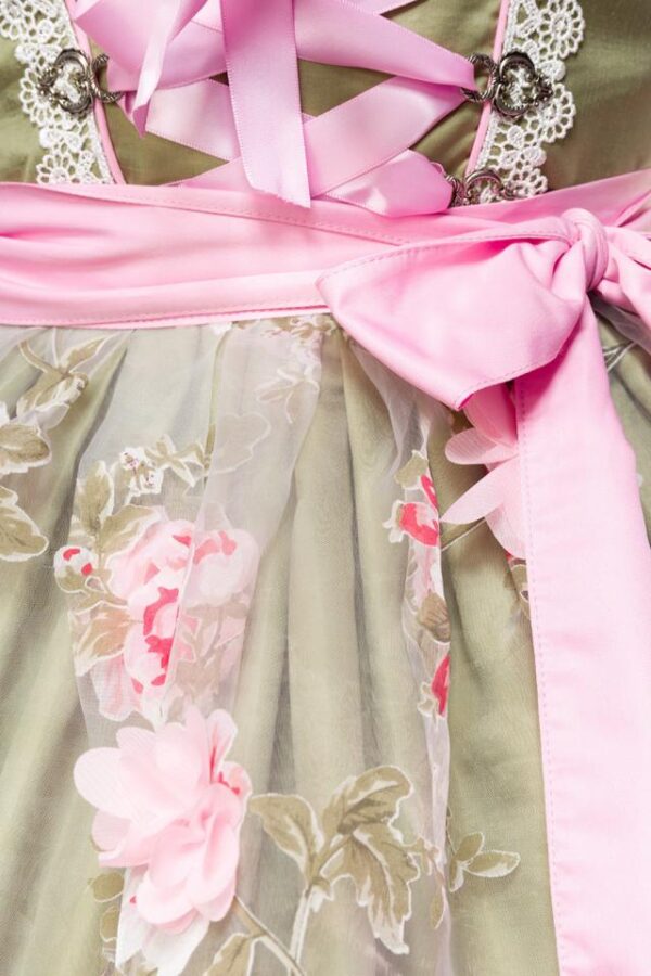 Dirndl avec tablier - vert/rose - 2XL-Dirndline – Image 4