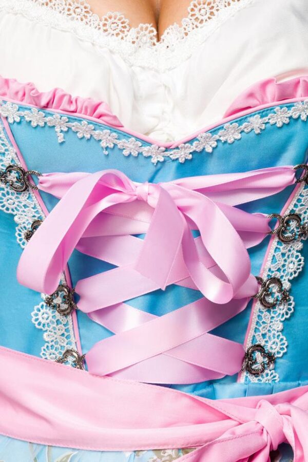 Dirndl avec tablier - bleu/rose - 3XL-Dirndline – Image 4