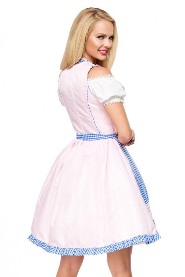 Dirndl romantique sous la poitrine - rose/bleu - XS-Dirndline – Image 3