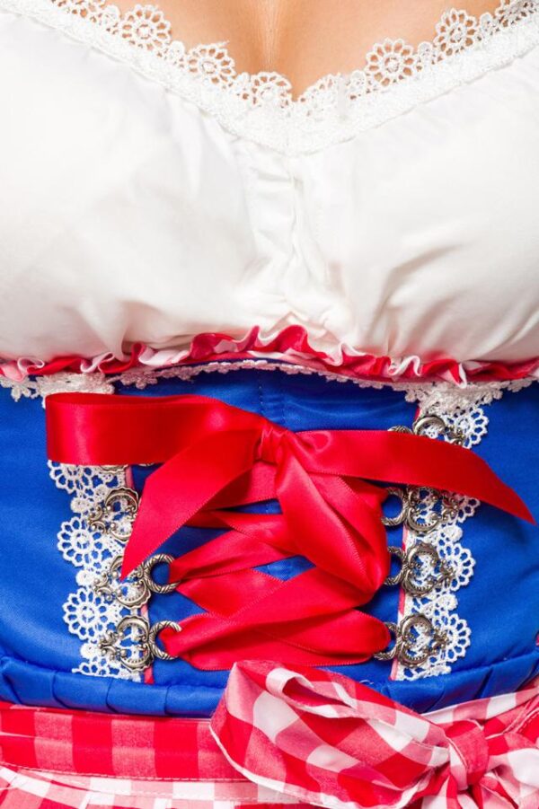 Dirndl avec tablier - bleu/rouge/blanc - S-Dirndline – Image 4