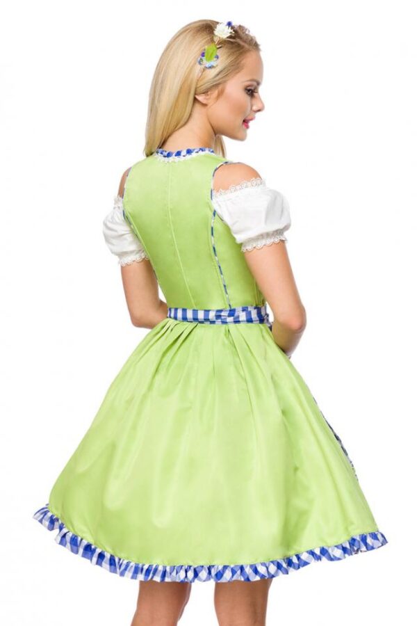 Dirndl avec tablier - vert/bleu/blanc - XS-Dirndline – Image 3