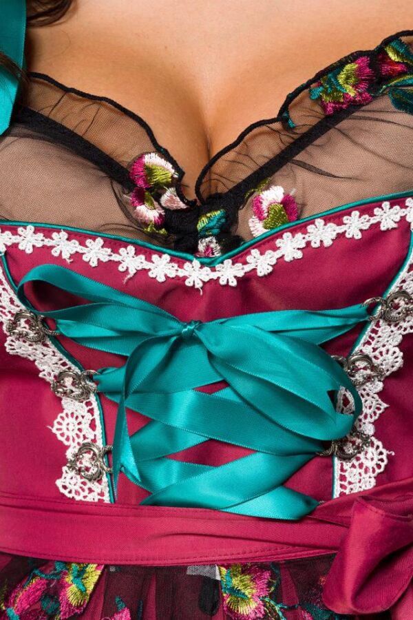 Dirndl avec chemisier - rouge/noir - M-Dirndline – Image 4