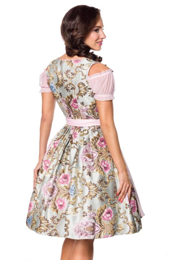 Dirndl en brocart haut de gamme avec chemisier - rose/à motif - 2XL-Dirndline – Image 3