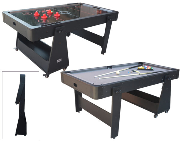 Charlsten Multi air hockey table / table de billard noir - 2-en-1 pliable – Image 2