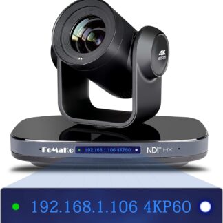 Caméra FoMaKo 4K NDI 60 FPS Zoom optique 20X, caméra PTZ NDI à suivi automatique AI, caméra PTZ USB3.0 3G-SDI HDMI 4K pour les événements de conférence d'éducation de culte d'église, caméra 4K HDR (caméra NDI K820N noire) - K820N