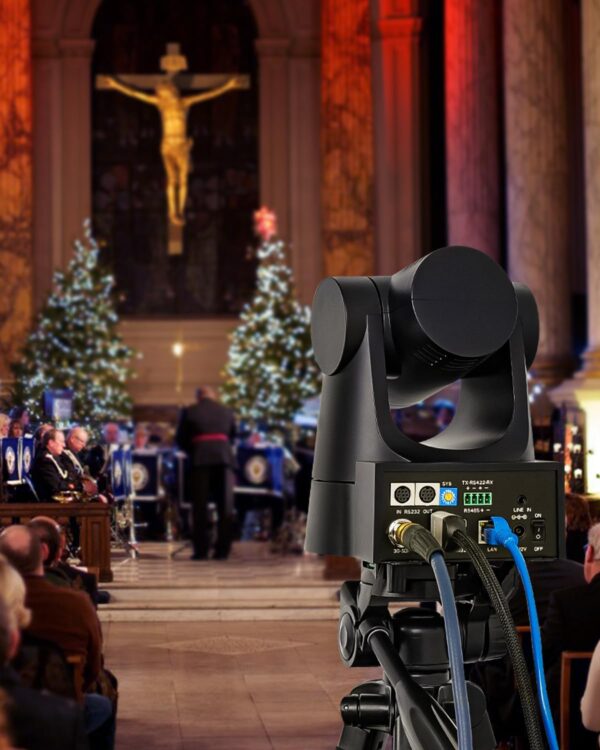 Caméra NDI FoMaKo 20X Zoom optique NDI PTZ Caméra HDMI 3G-SDI IP Caméra PTZ en direct pour les événements éducatifs de culte de l'église, PoE 1080P 60FPS (KN20A Noir) - KN20A Pro – Image 3