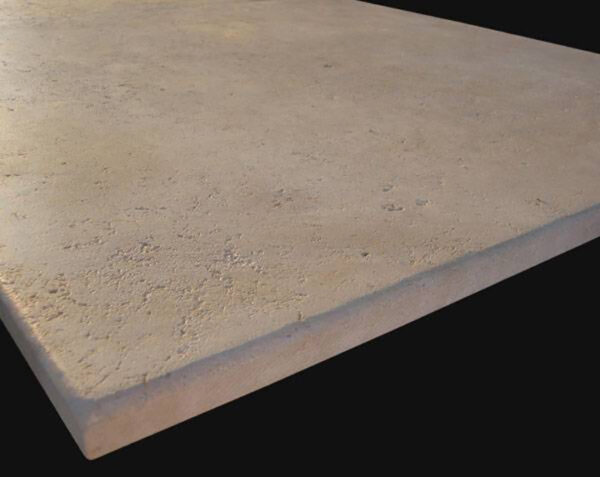 Plateau de table en pierre Carré - 120 x 120 x 3 - Charmot Clair Adouci - COMPTOIR DES PIERRES – Image 4