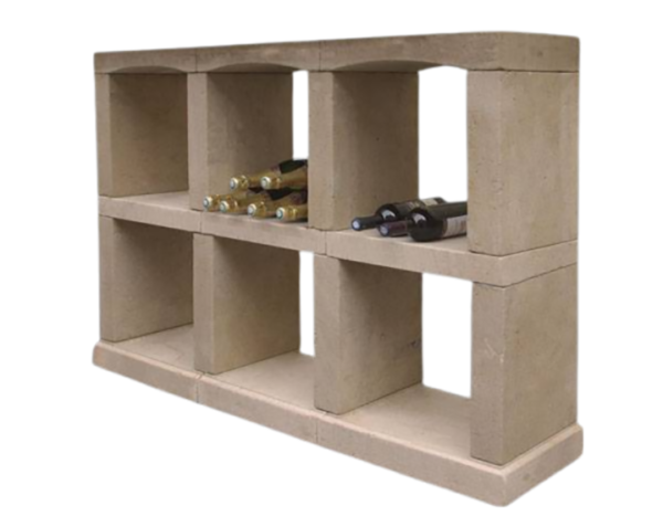 Casier à bouteille en pierre - Cavis classique - 4 CASIERS - 2 (largeur) x 2 (hauteur) - Semond Nuancé Brossé - COMPTOIR DES PIERRES