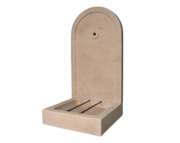 Fontaine en pierre Fontenelle - Finition Vieilli - 45 x 45 x 90 - Ampilly Tigré - COMPTOIR DES PIERRES