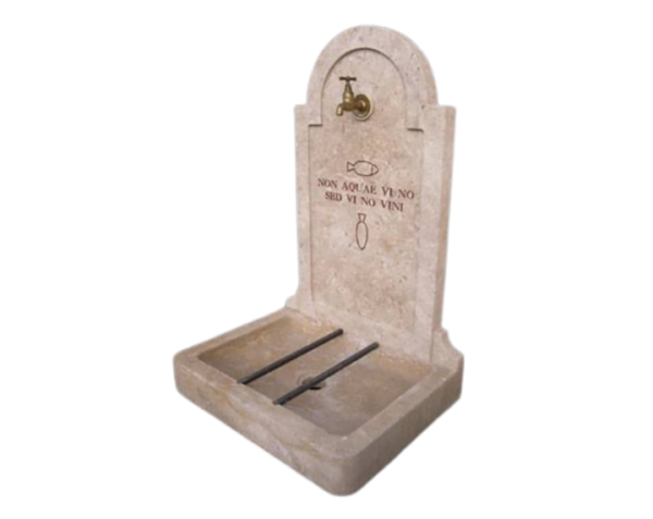 Fontaine en pierre ancienne - Merceuil - Finition Vieilli - 58 x 45 x 88 - Ampilly Tigré - COMPTOIR DES PIERRES