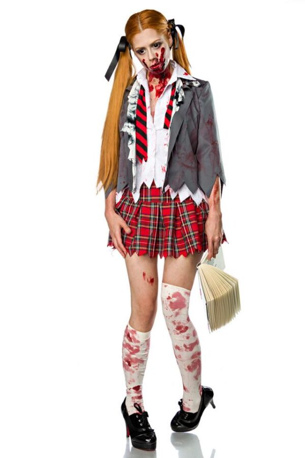 Zombie Schoolgirl - gris/rouge/blanc - SM-Mask Paradise – Image 2