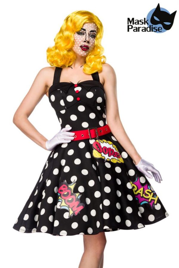 Pop Art Girl - noir/blanc/rouge - XL-Mask Paradise