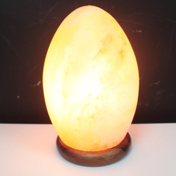 Oeuf de Lampe à Sel - Socle en Bois- Vendu par 1 – Image 2