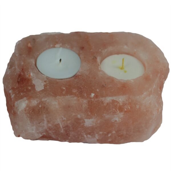 Bougeoir Sel Naturel - 2 trous- Vendu par 1
