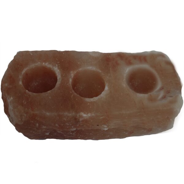 Bougeoir Sel Naturel - 3 trous- Vendu par 1