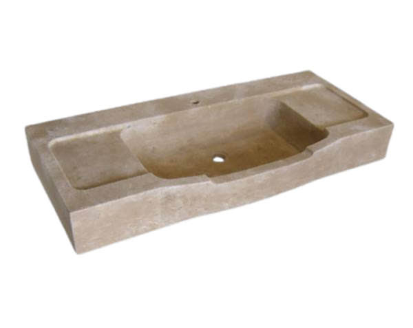 Evier massif Corton 1 bac - 120 x 65 x 15 - Charmot Clair Adouci - COMPTOIR DES PIERRES