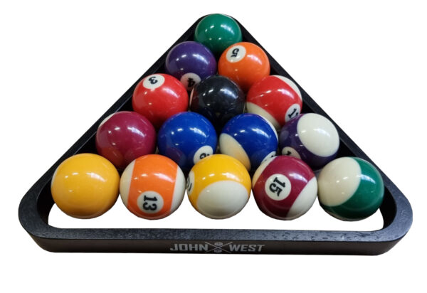 John West Triangle pour boules de billard de 57 mm en bois noir – Image 4