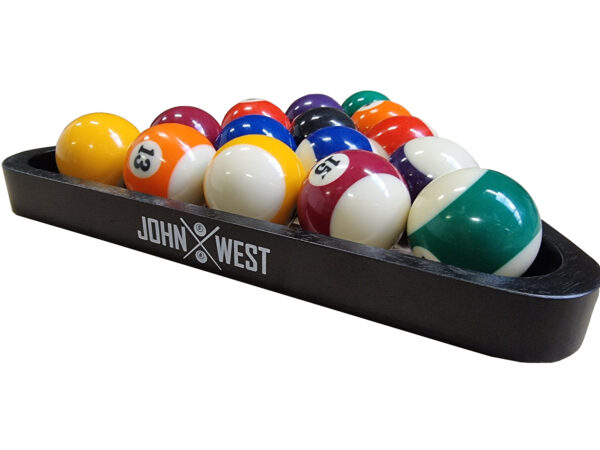 John West Triangle pour boules de billard de 57 mm en bois noir – Image 5