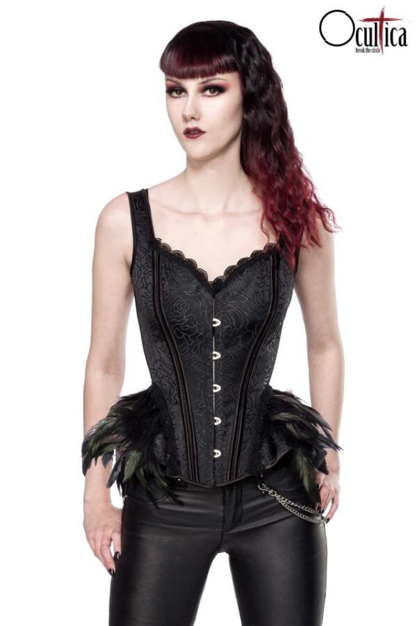 corsage à plumes - noir - S-Ocultica