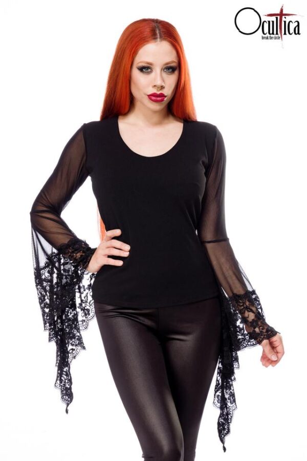 Top avec dentelle - noir - M-Ocultica