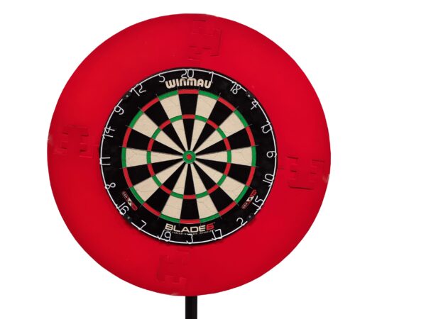 Jeu de fléchettes en acier - cible Winmau Blade 6 + support de fléchettes Roleo + Roleo Surround Red + 2 jeux de flèches