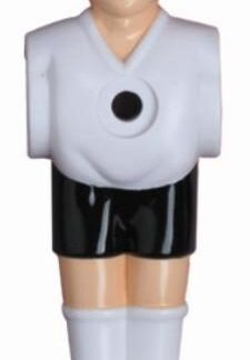 11 figurines de football Charlsten pour bâtons de football 16 mm noir/blanc